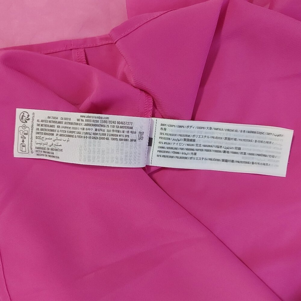 Abercrombie & Fitch Organza Tiered Mini Dress XXL Pink Valentine Date Party Wear - Picture 10 of 10